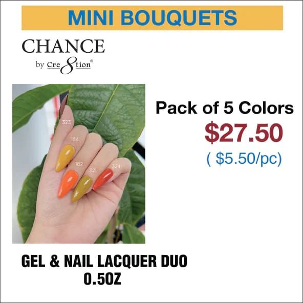 Chance Gel & Nail Lacquer Duo 0.5oz - Set of 5 colors (323- 184
