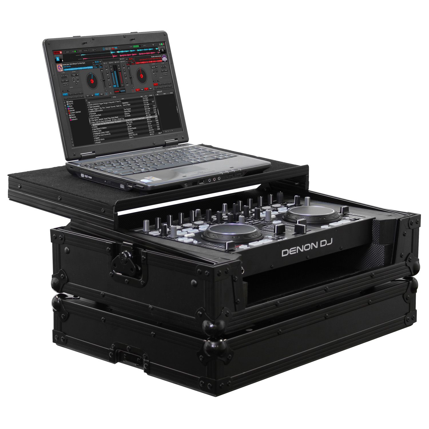 Black Denon DN-MC3000 / DN-MC6000 / DN-MC6000MK2 Case with Glide