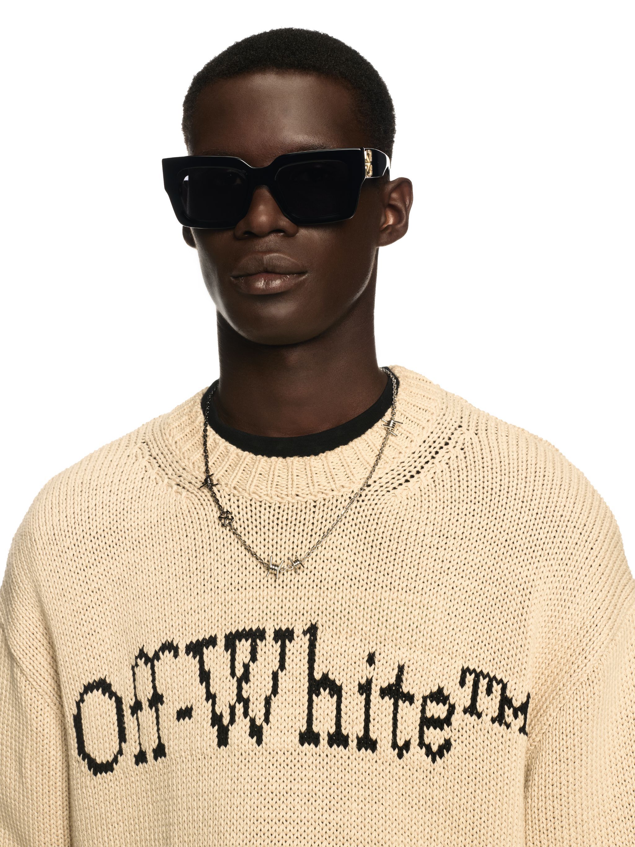 BIG BOOKISH CHUNKY KNIT CREWN in NEUTRALS | Off-White™