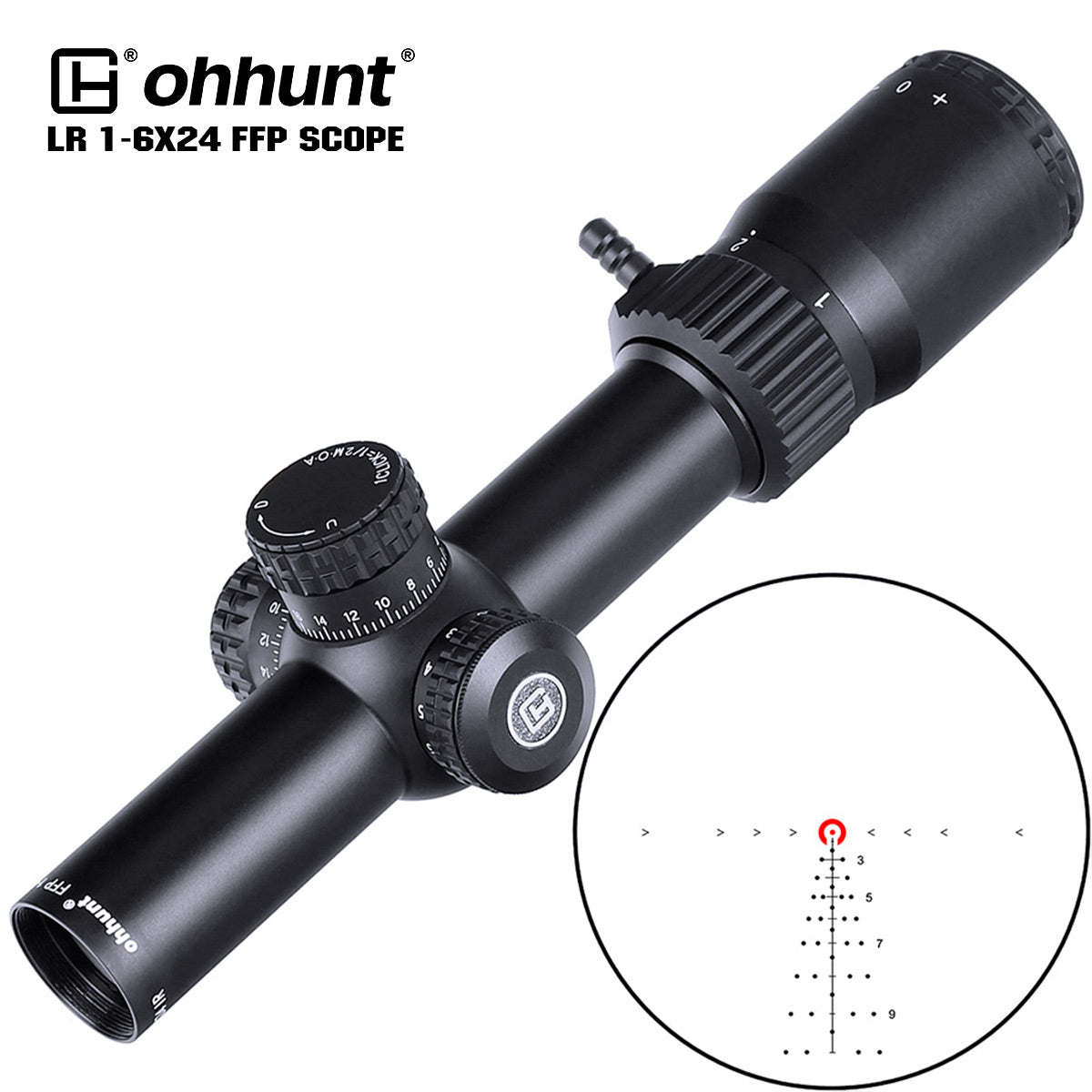 ohhunt® LR 1-6X24 FFP コンパクトライフルスコープ AR15 用バジェット