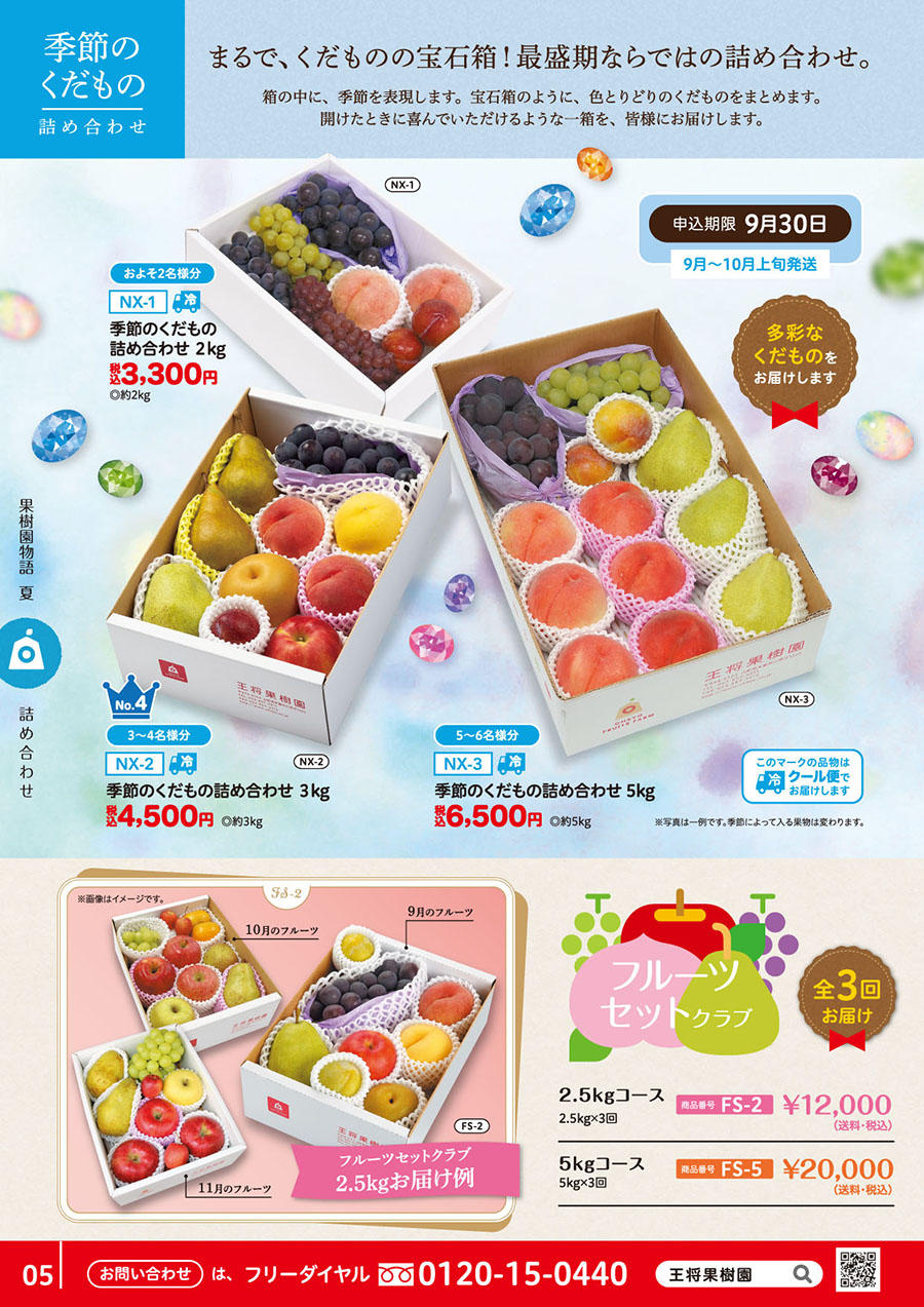 季節のくだもの詰め合わせ/いろどりセット/お盆セット｜やまがた