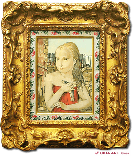 山口 草四郎氏 作 「パリーの少女」油絵 15号