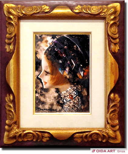 鶴岡義雄『少女』油彩 カンヴァス F6 画廊取扱作 1954年作 原画 真作保証