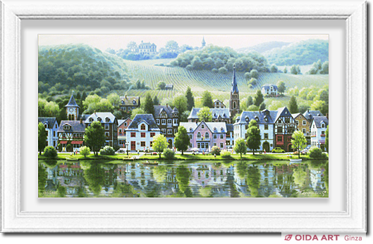 笹倉鉄平 モーゼルのぶどう畑と、笑顔になる水辺 | 絵画など美術品の