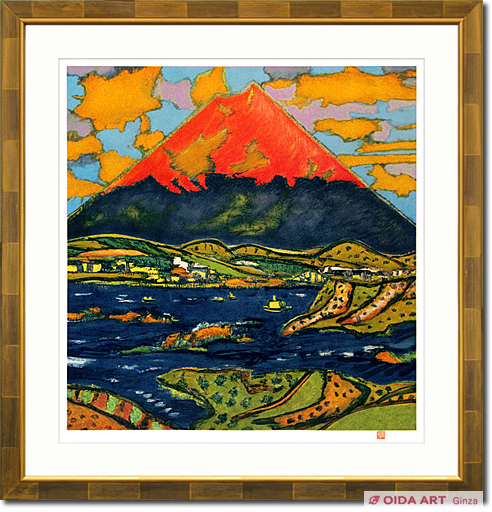 田崎広助 朱富士 | 絵画など美術品の販売と買取 | 東京・銀座 おいだ美術