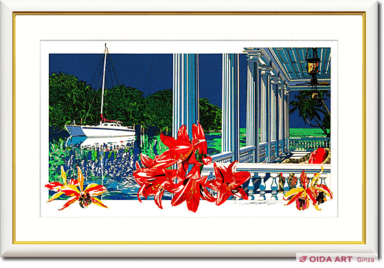 鈴木英人 入江に輝く白いデッキ（スペシャルエディション） | 絵画など