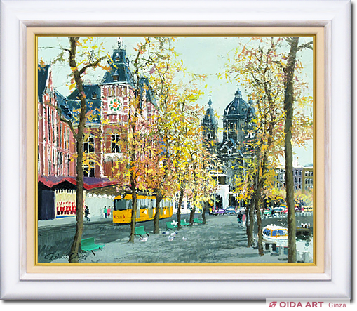 小田切訓 運河沿いの並木 | 絵画など美術品の販売と買取 | 東京・銀座