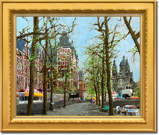 小田切訓 早春の並木 | 絵画など美術品の販売と買取 | 東京・銀座 おい