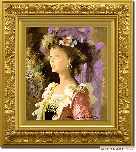 裸婦、美人画、絵画4F風の中W山本英二、真作、額縁、高塚省吾、森本草