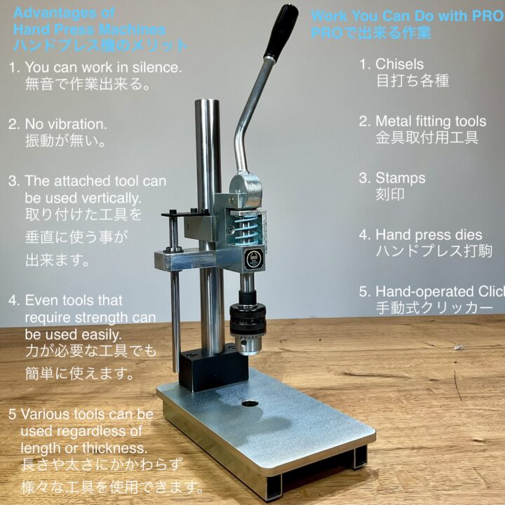 マルチハンドプレス【PRO】付属品: 抜き型用板1枚/ 治具2個/ ゴム板