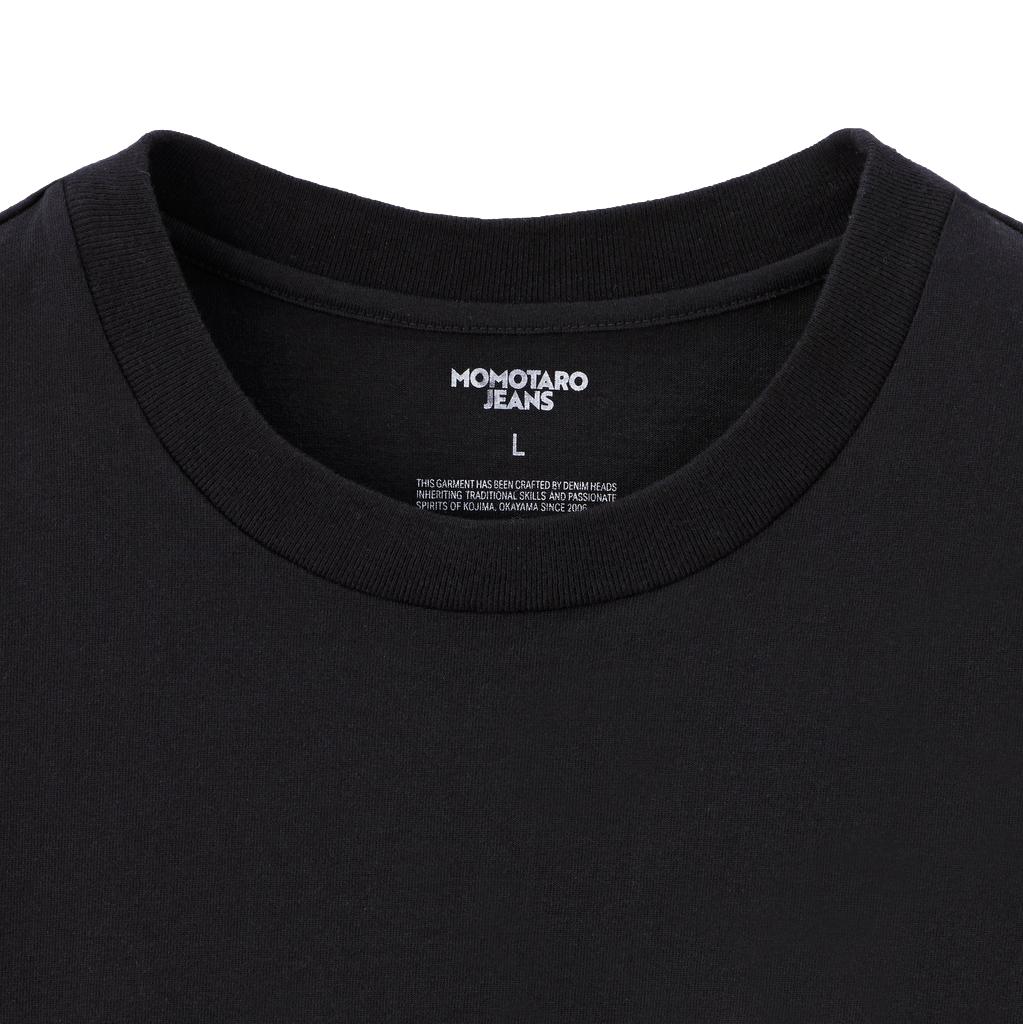 Momotaro Suvin Gold S/S Tee (Black) - Okayama Denim