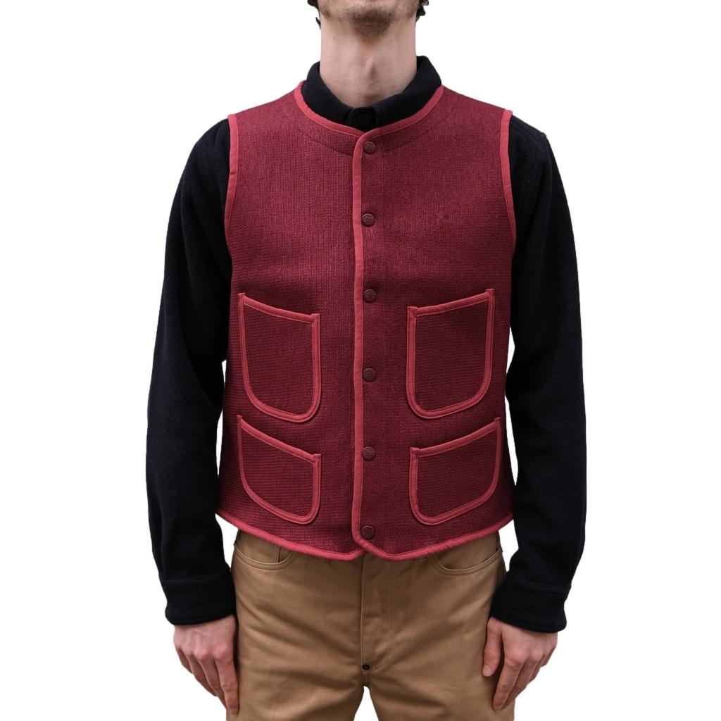 Brown's Beach Early Vest (Burgundy) - Okayama Denim