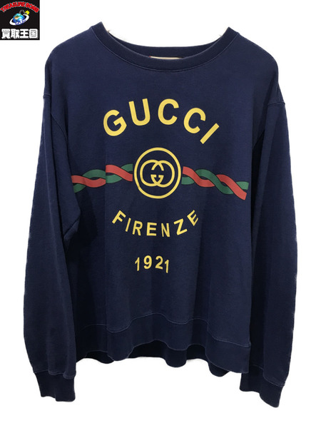 GUCCI FIRENZE 1921 SWEATSHIRT GG/グッチ/スウェット/紺/M[値下
