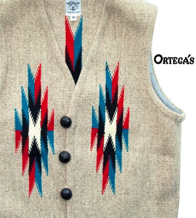 オルテガ ベスト 40・アメリカ チマヨ 100%ウール手織り/CHIMAYO