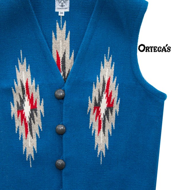 オルテガ ベスト 38・アメリカ チマヨ 100%ウール手織り/CHIMAYO