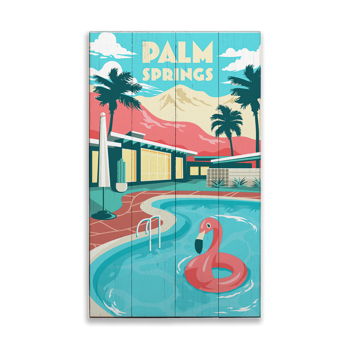 Palm Springs Pool: Clean - Wood & Metal Wall Art – Old Wood Signs