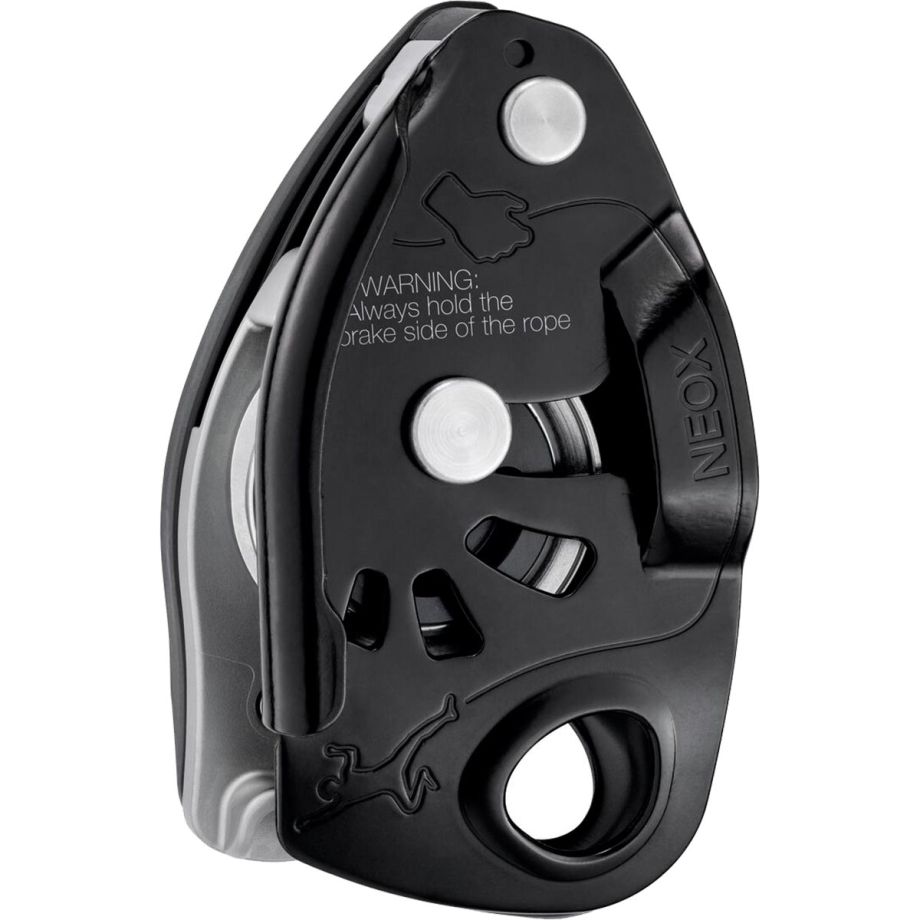 Petzl Neox アシストロック付きビレイデバイスとクライミングカラビナ
