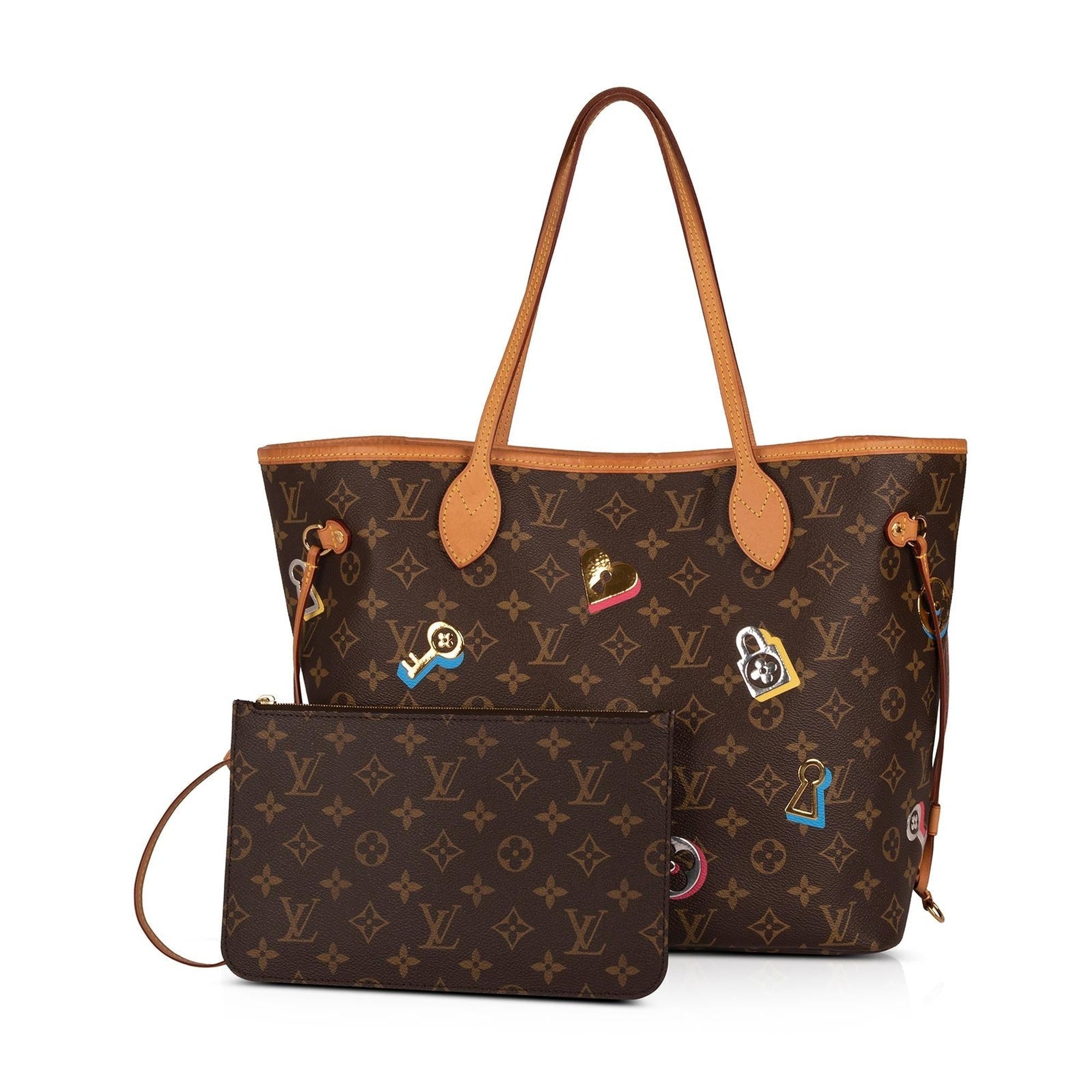 Louis Vuitton Limited Edition Monogram Love Lock Neverfull MM w