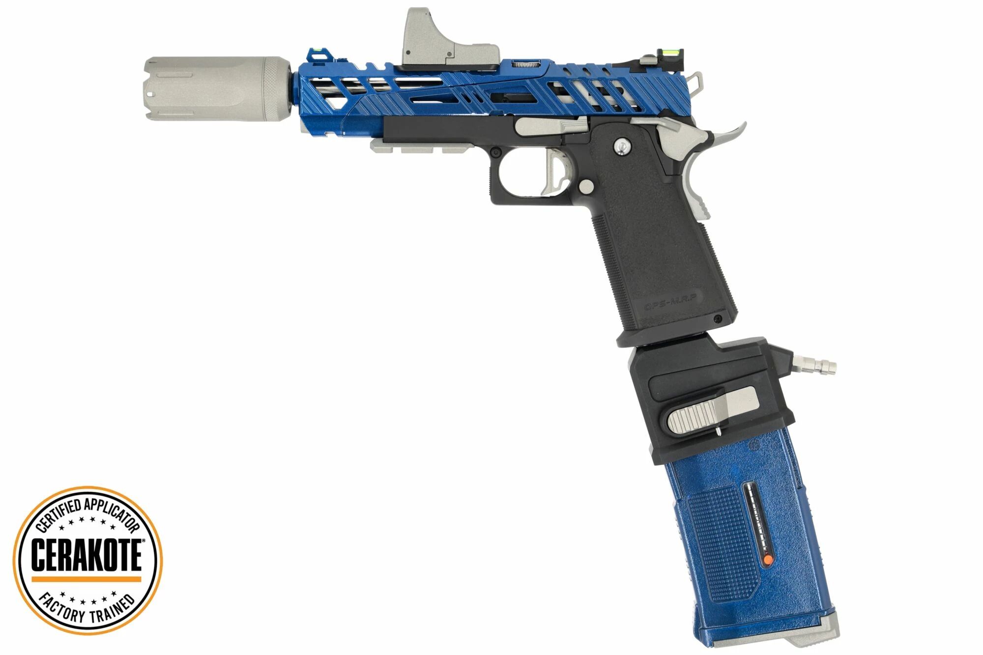 Custom Hi-Capa 5.1 Airsoft Pistol Grey Blue Tokyo Marui Speed Cerakote