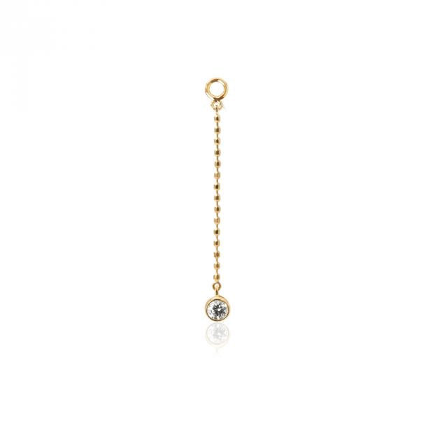 K18「0.05ctマイクロヌードチェーン」チャーム(片耳用