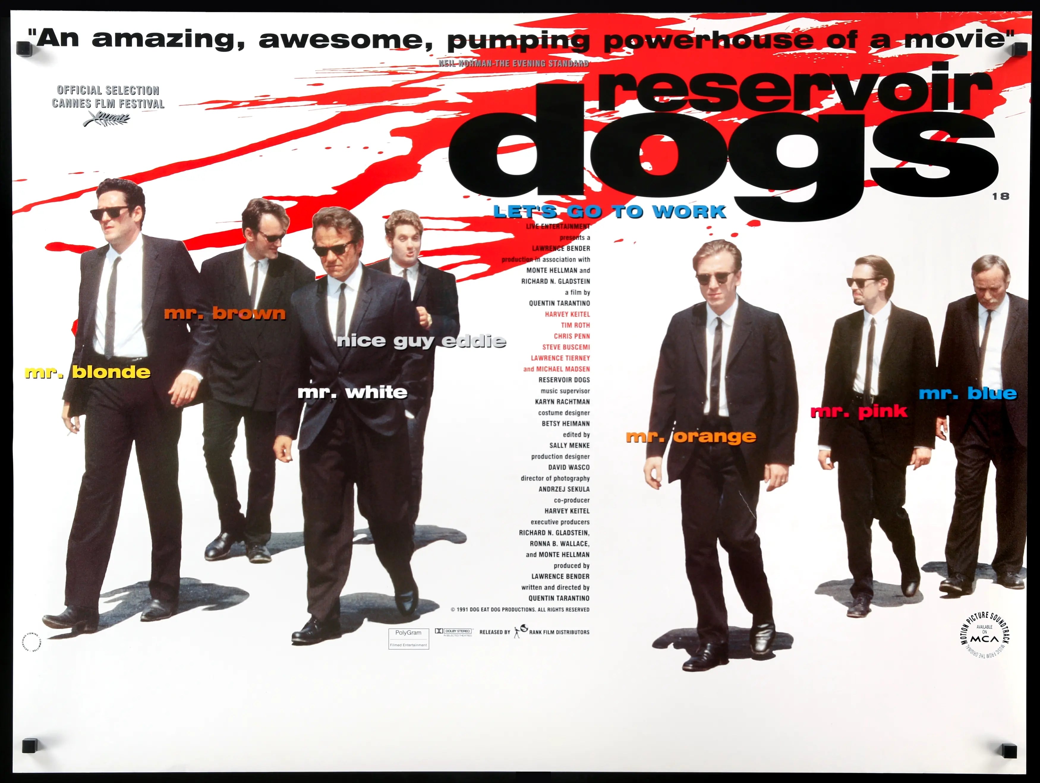 Reservoir Dogs (1992) Original British Quad Movie Poster