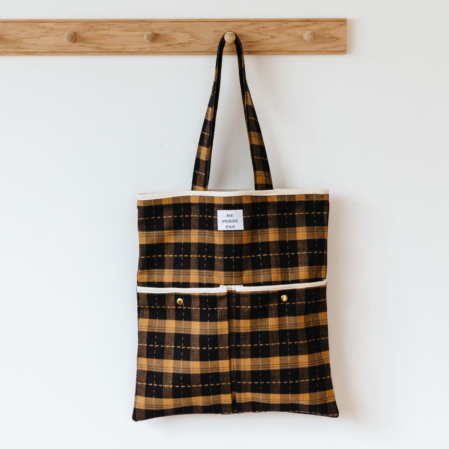 ne pense pas チェックトートバッグ（2ポケット）｜バッグ｜オルネ ド