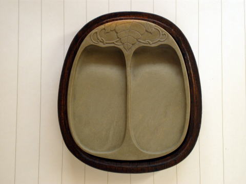 緑端渓硯 斜面彫 厚口7インチ | 書道用品専門店【大阪教材社】