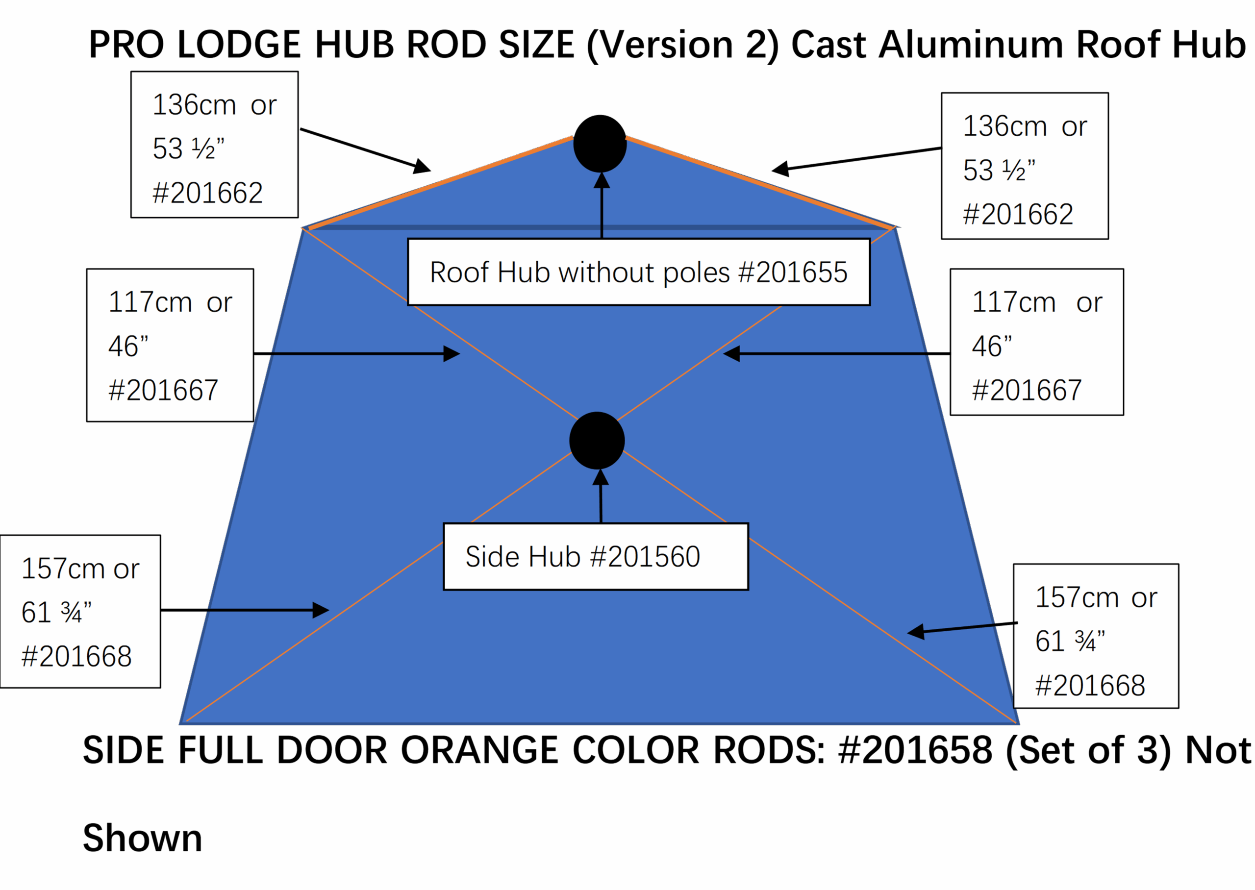 Pole - Door - Orange Complete - Otter Outdoors