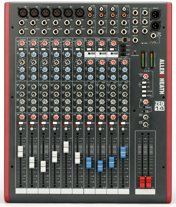 ALLEN&HEATH/USB搭載ミキサー/ZED-14(ZED1402) -DJ機材アナログ