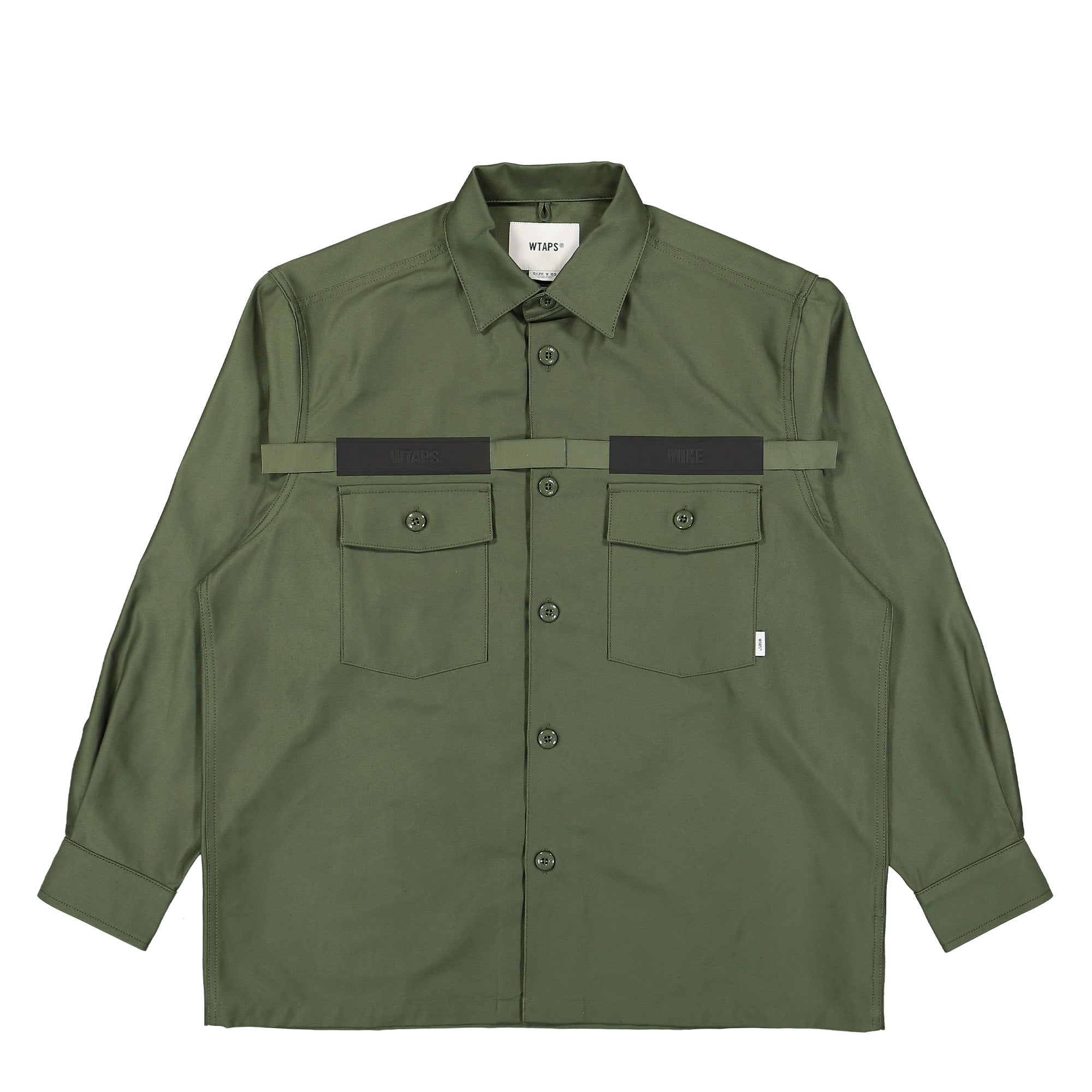 WTAPS CBW 01 / LS / Cotton. Satin. Identity 241CWDT-SHM02 / Olive