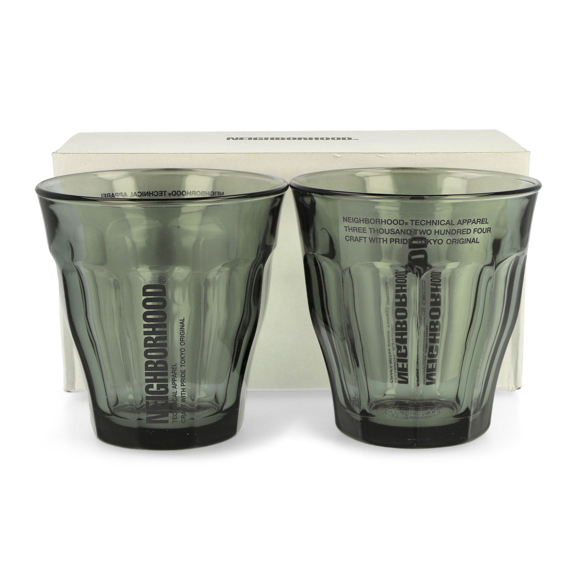 Neighborhood Logo Duralex Glass Set 251OTNH-AC02 / Gray | OVERKILL