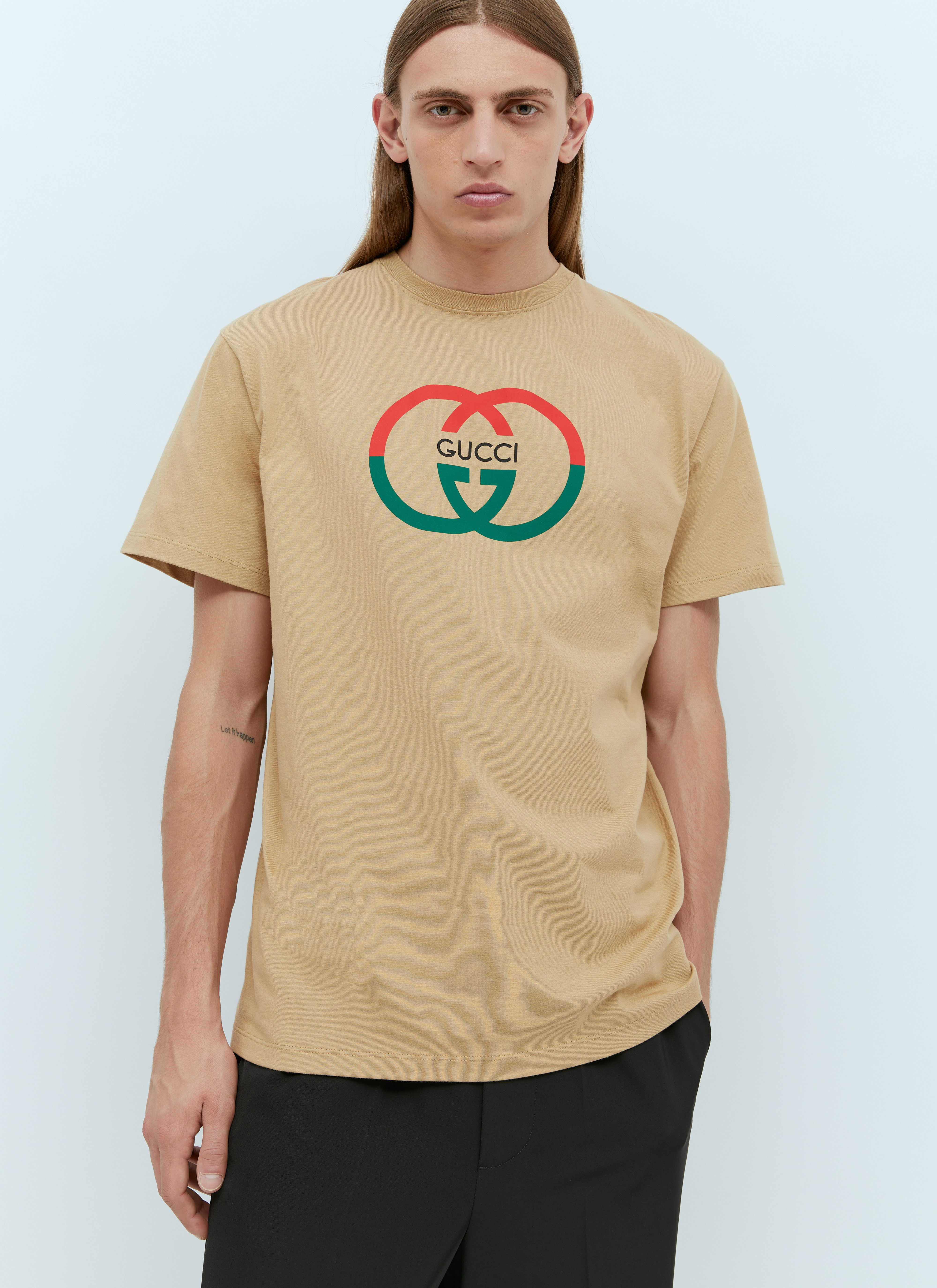 Gucci Men's' Interlocking G T-Shirt in Beige | LN-CC®