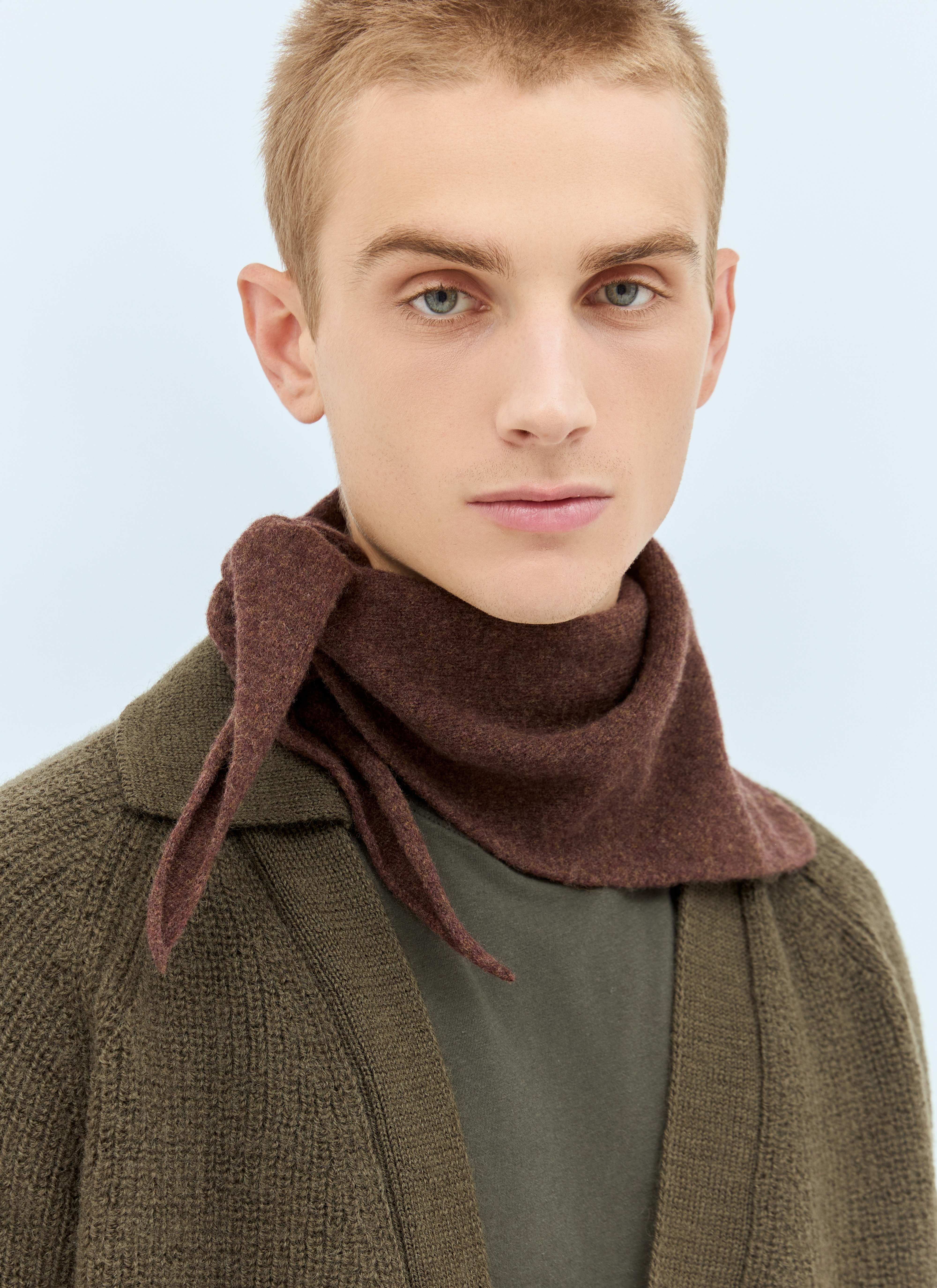 MHL by Margaret Howell Men's' Wool Scout Scarf in Brown | LN-CC®