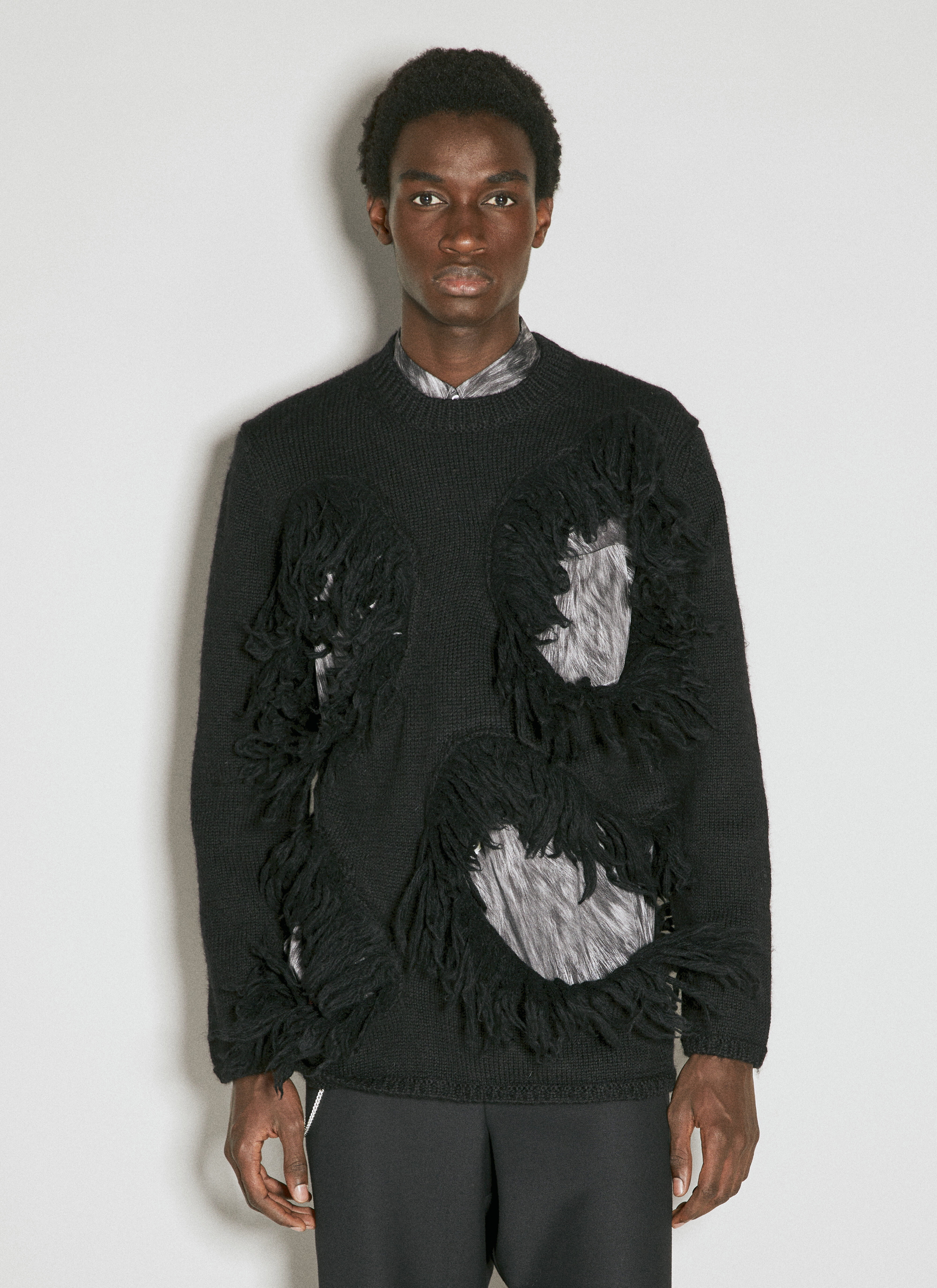 Comme des Garçons Homme Plus Men's' Cut-Out Wool Sweater With