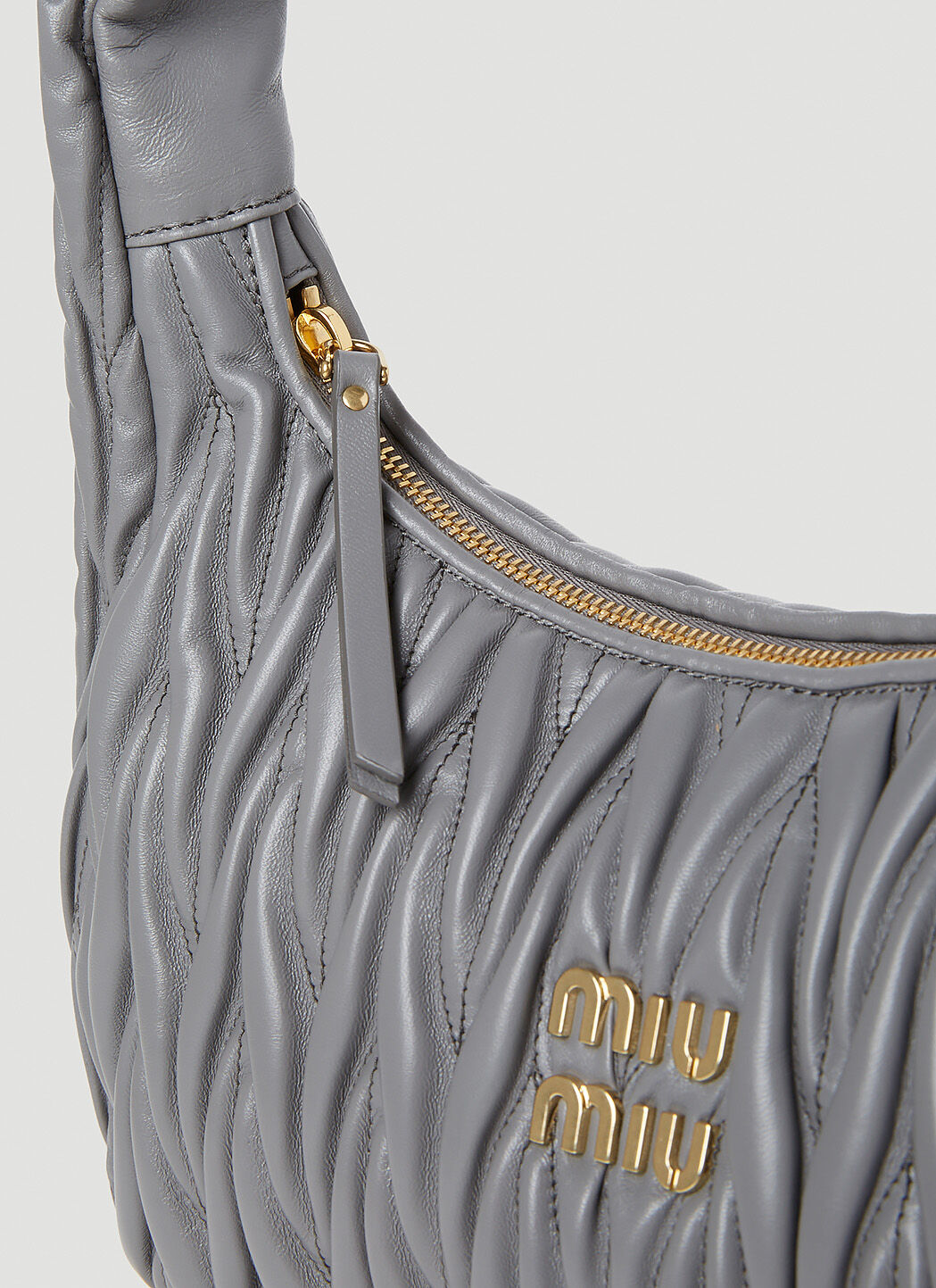 Miu Miu Women's' Wander Matelassé Hobo Bag in Grey | LN-CC®