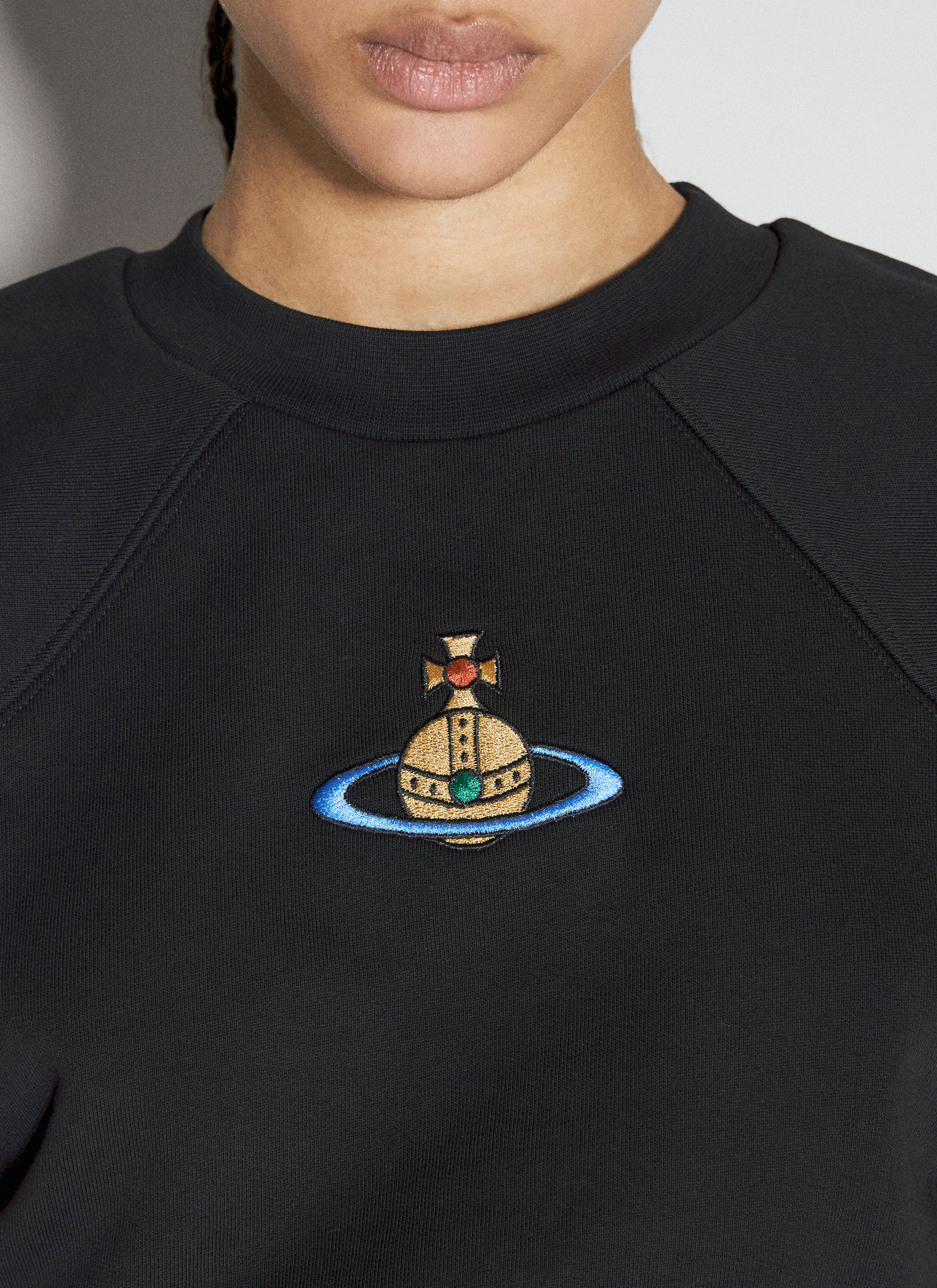 Vivienne Westwood Women's' Cropped Football Sweatshirt in Black