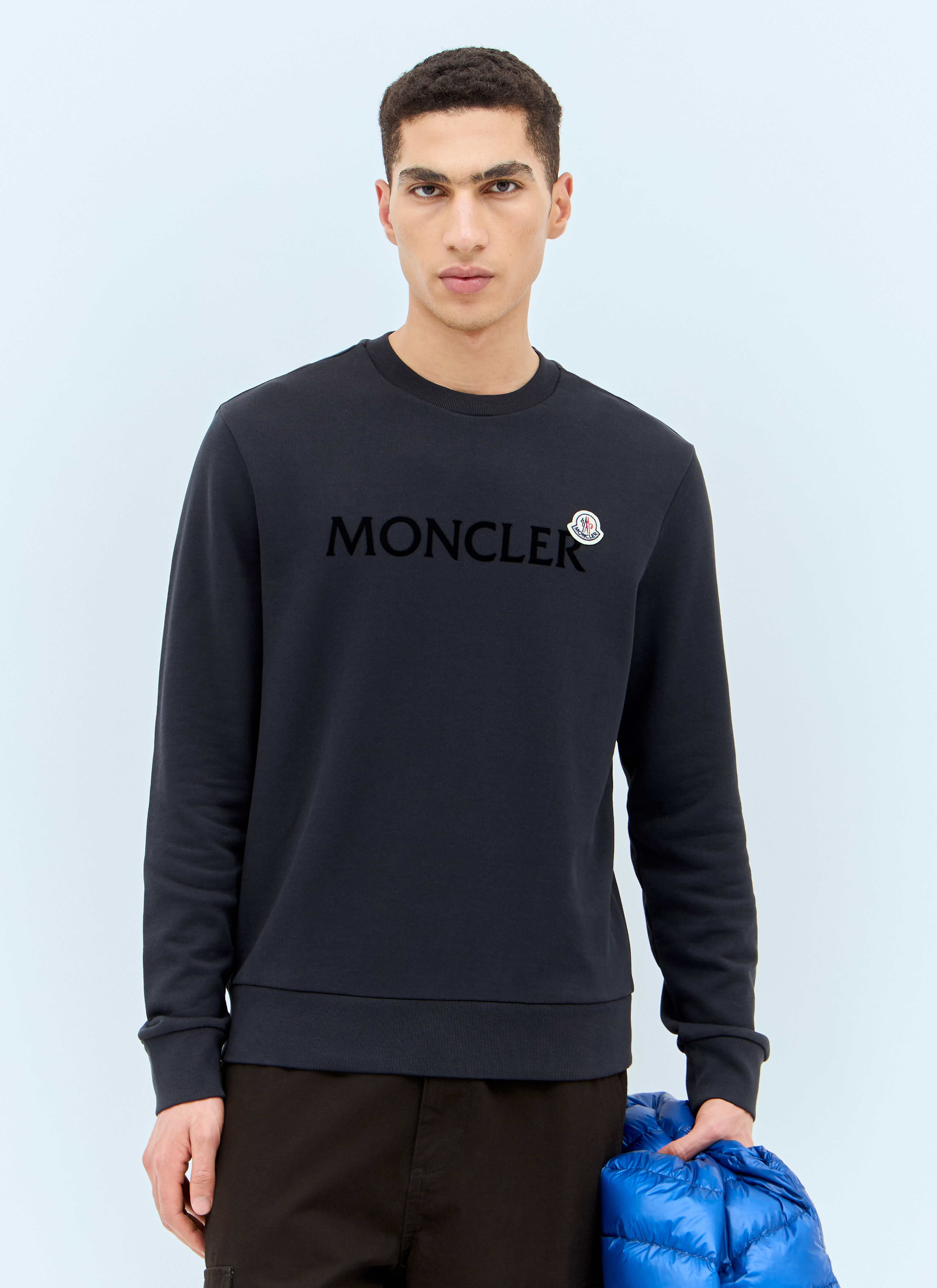 Moncler Men's' Logo Patch Sweatshirt in Navy | LN-CC®