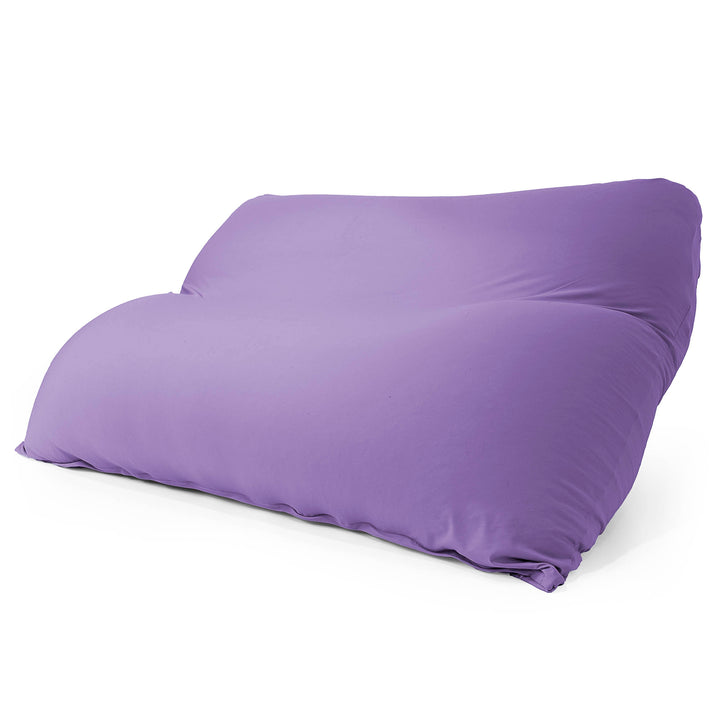 2人掛けラウンジャービーズクッション:パープル/むちゃのびストレッチ