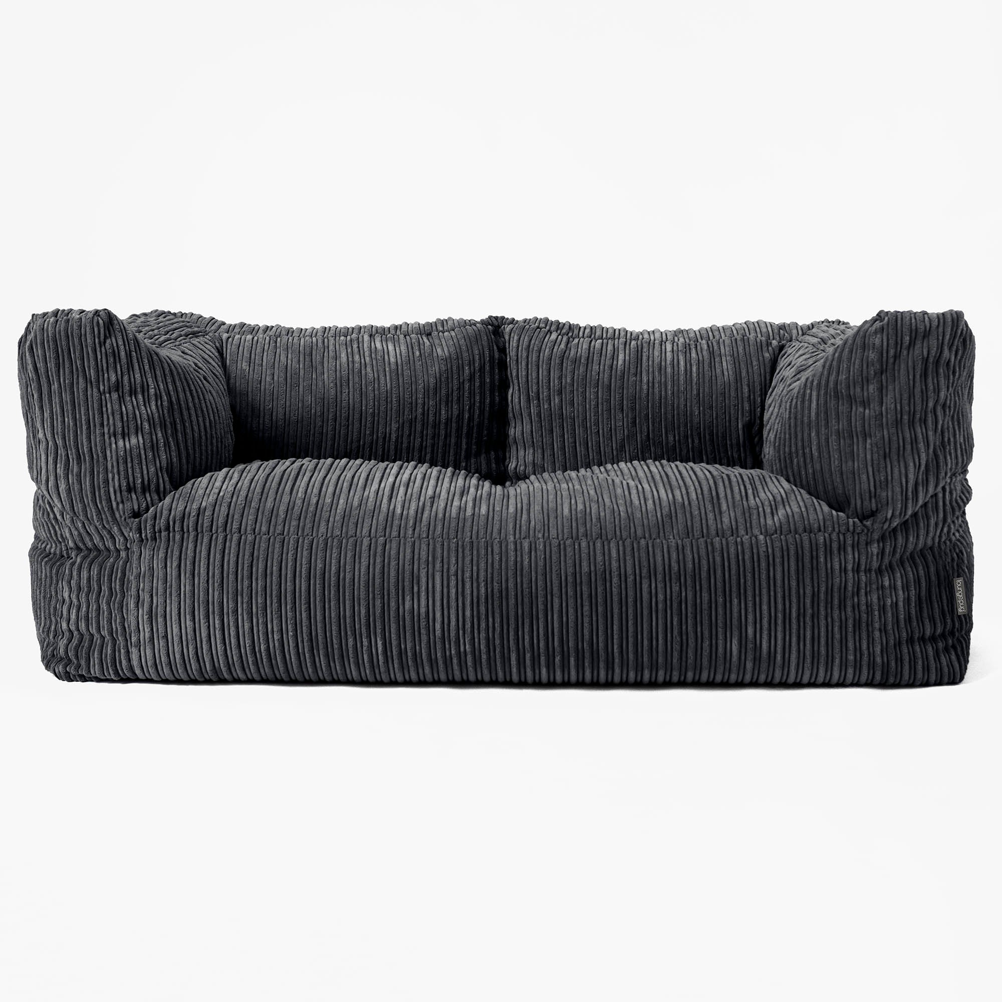 LoungePug 2人掛けアルバートビーズソファ-クラシックコーデュロイ黒