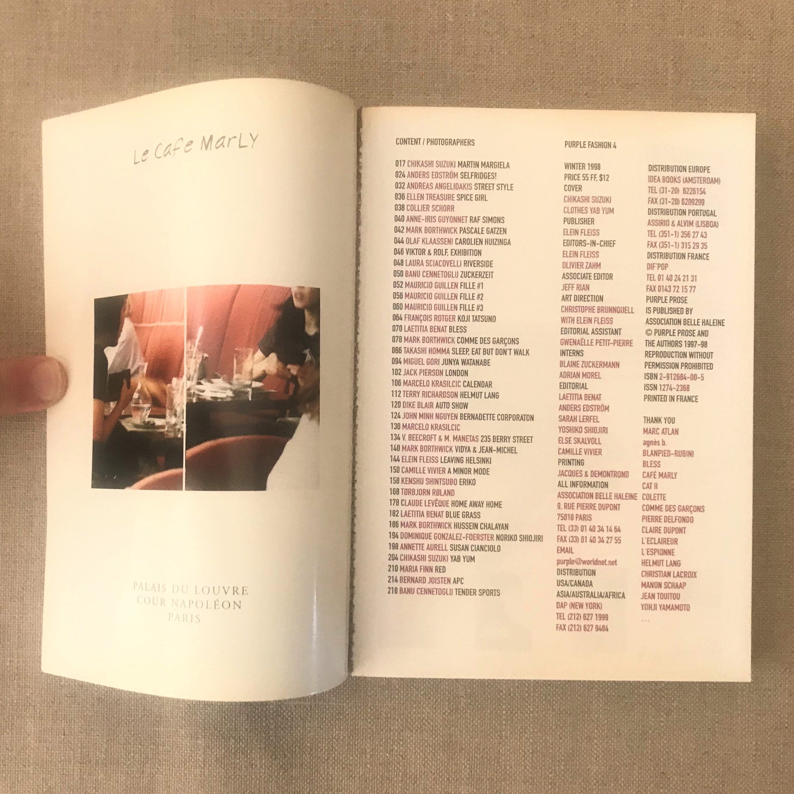 Purple Fashion-Number 4-Winter 1998 - Love Book Hôtel