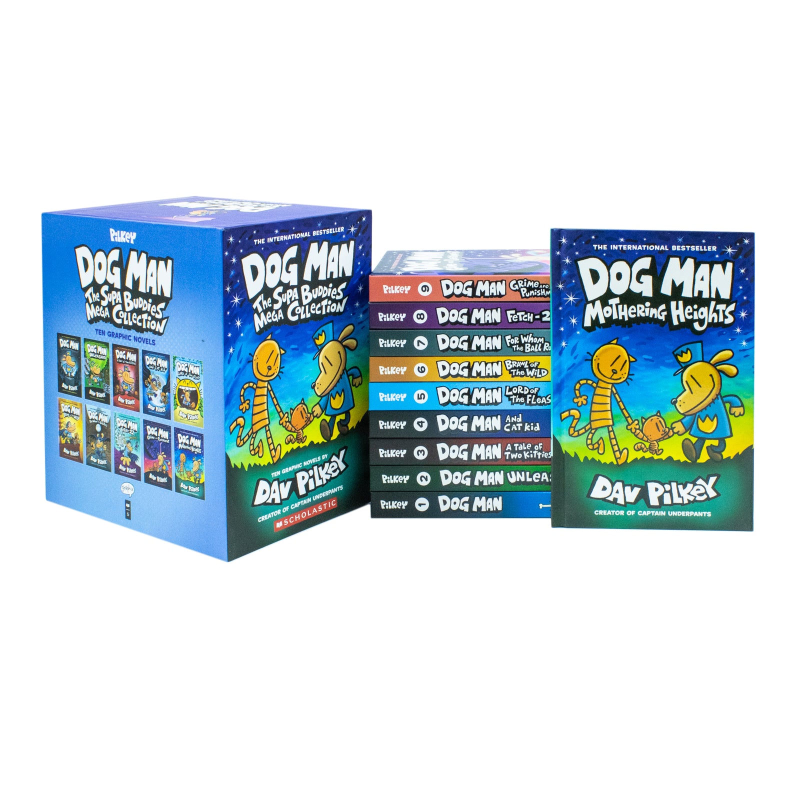 Adventures of Dog Man 10 Book Set Collection by Dav Pilkey