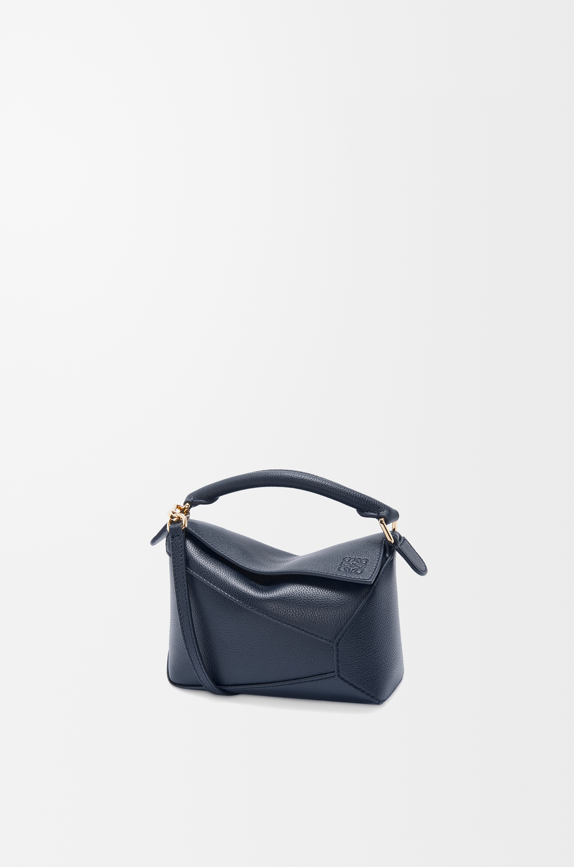 Mini Puzzle Edge bag in soft grained calfskin Blue - LOEWE USA