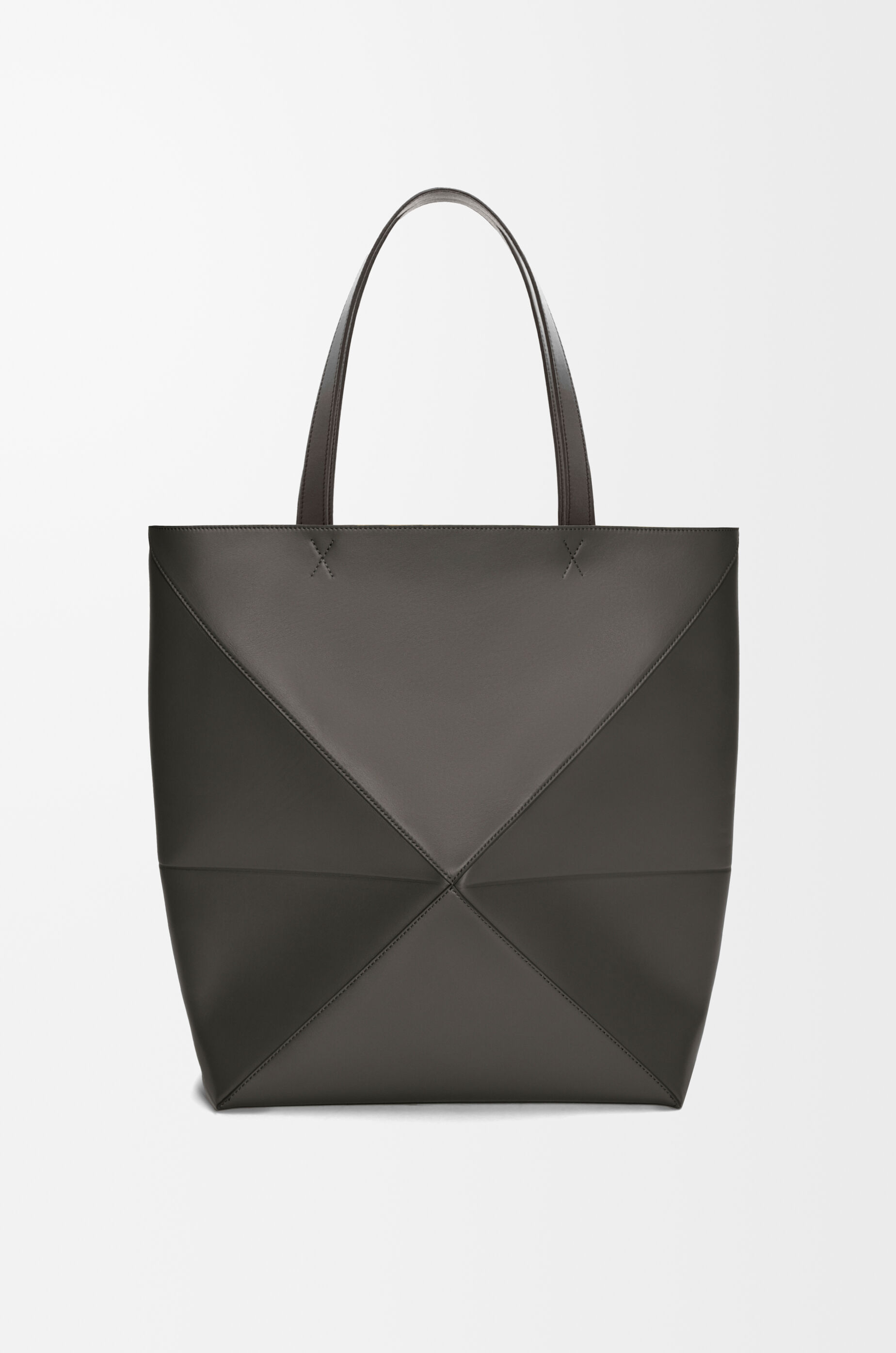 XL Puzzle Fold tote in shiny calfskin Grey - LOEWE USA Official