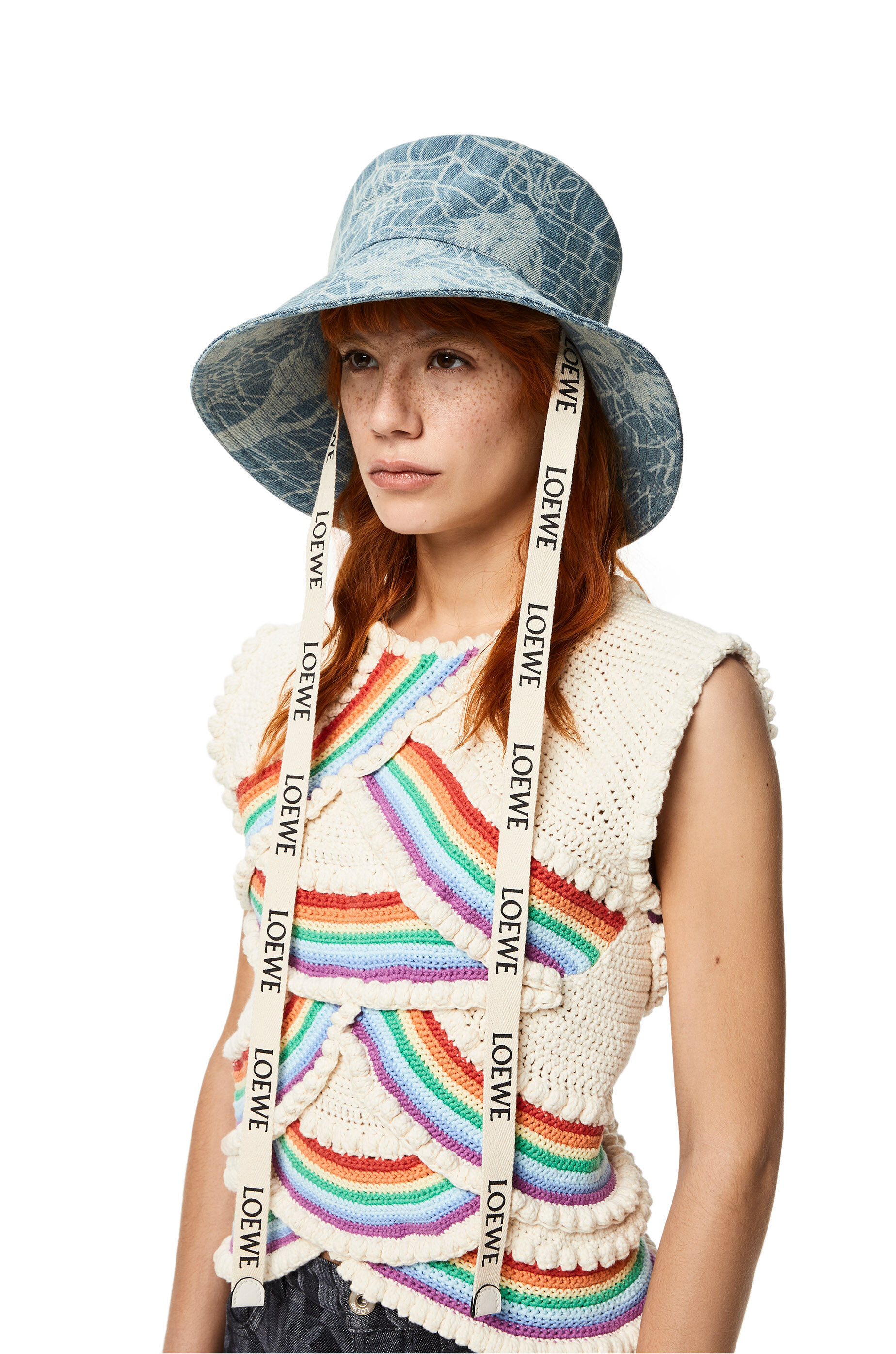 マーメイド フィッシャーマン ハット（デニム＆カーフ） ブルー