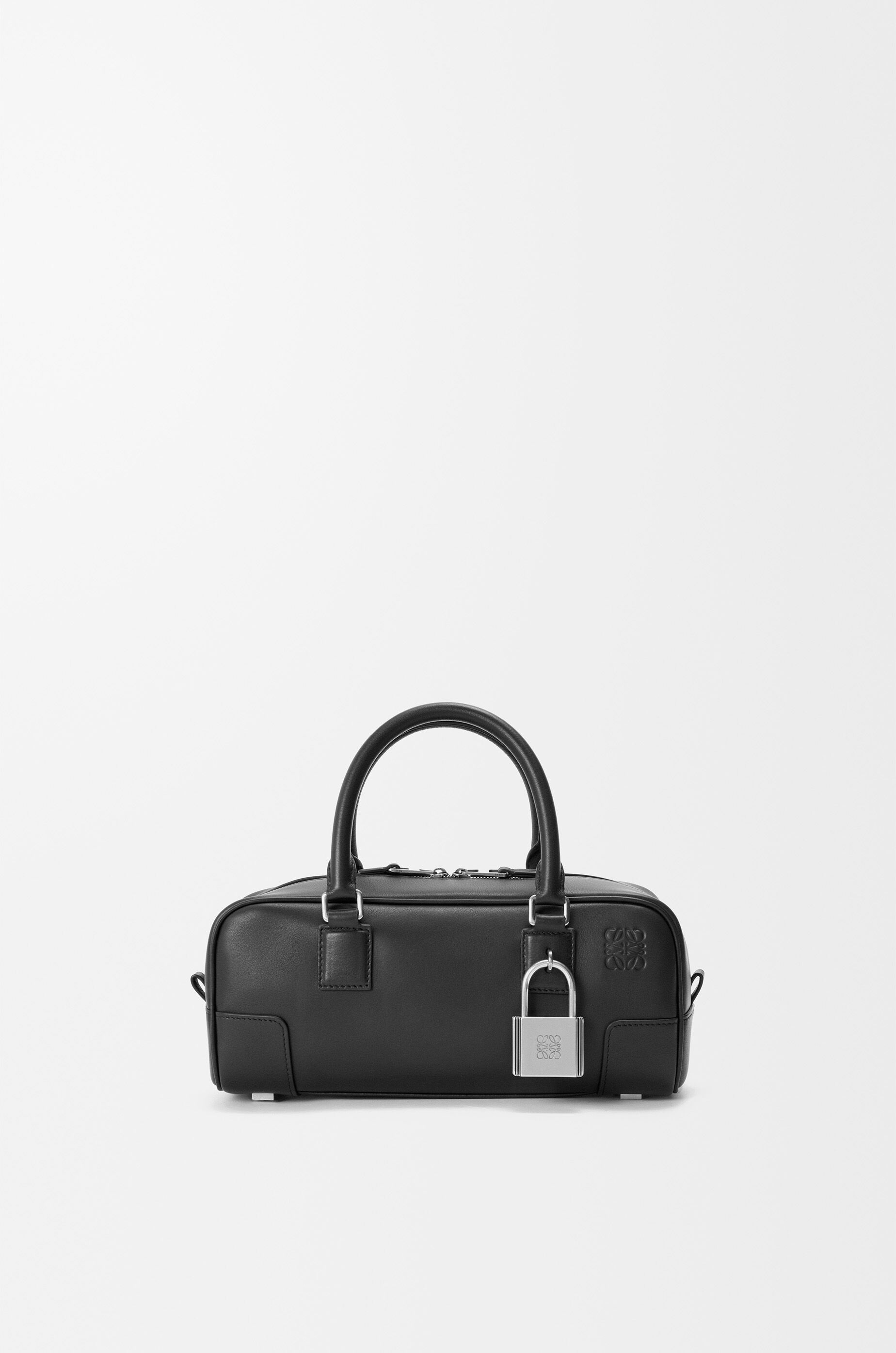 Amazona 23 cropped bag in shiny calfskin Black - LOEWE USA