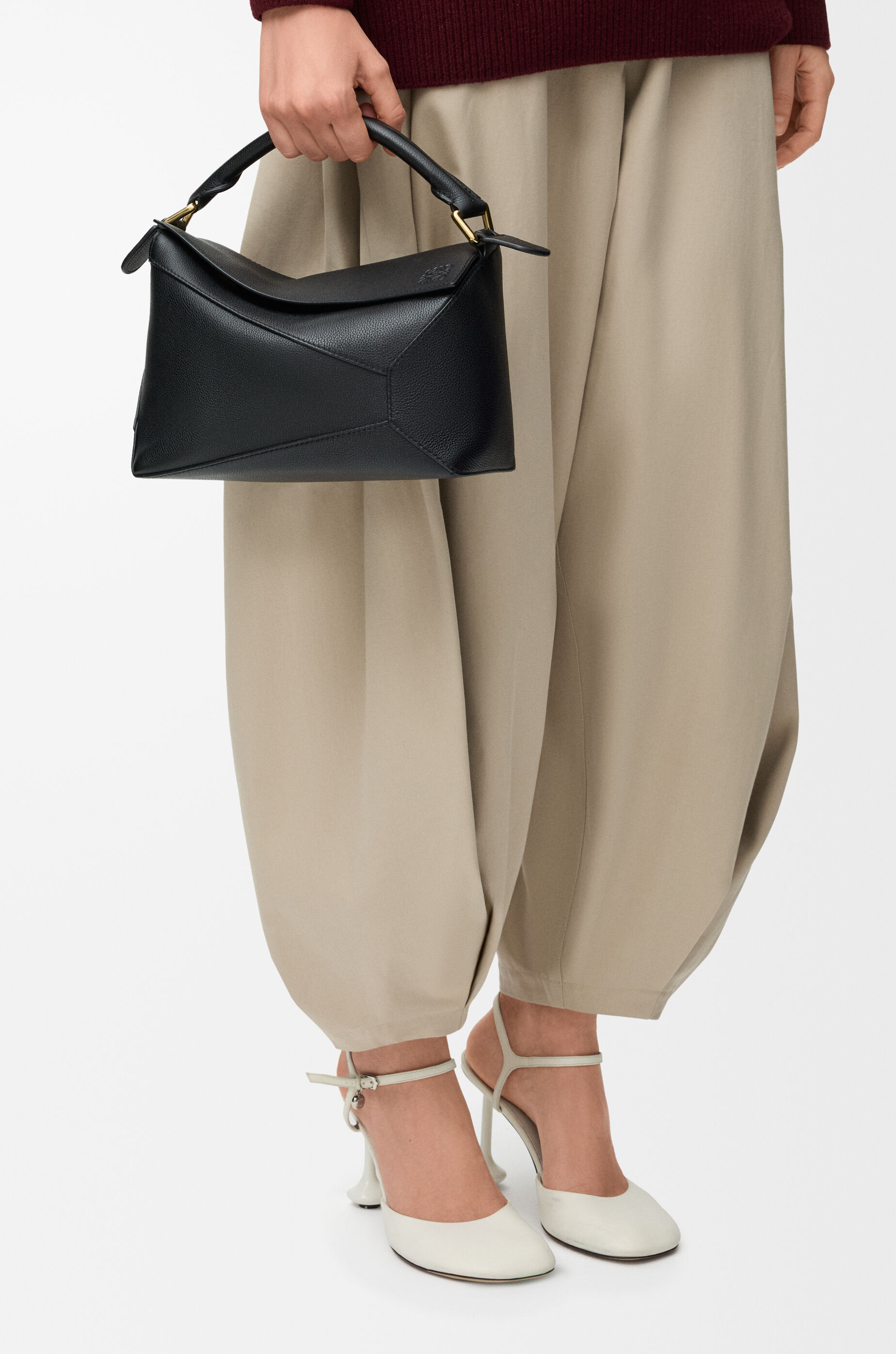 パズルエッジ バッグ スモール（ソフトグレインカーフ） ブラック