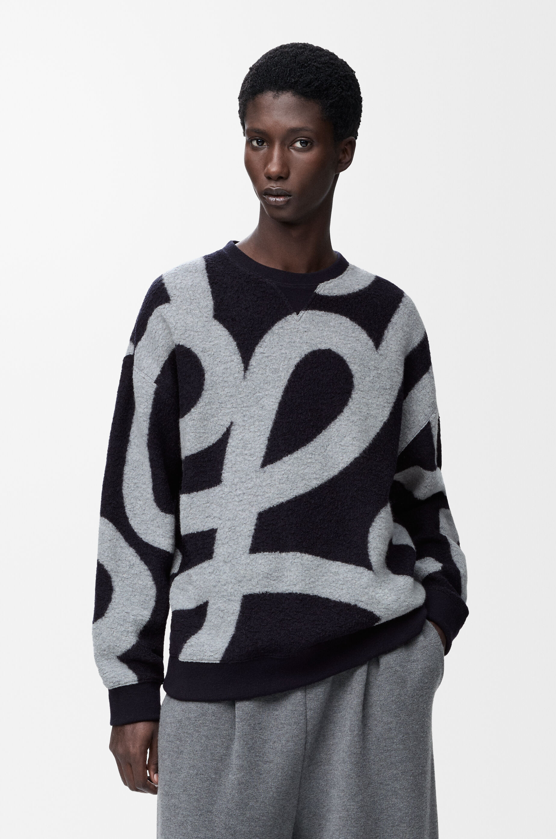 スウェットシャツ（ウール&コットン） ブルー - LOEWE Japan official