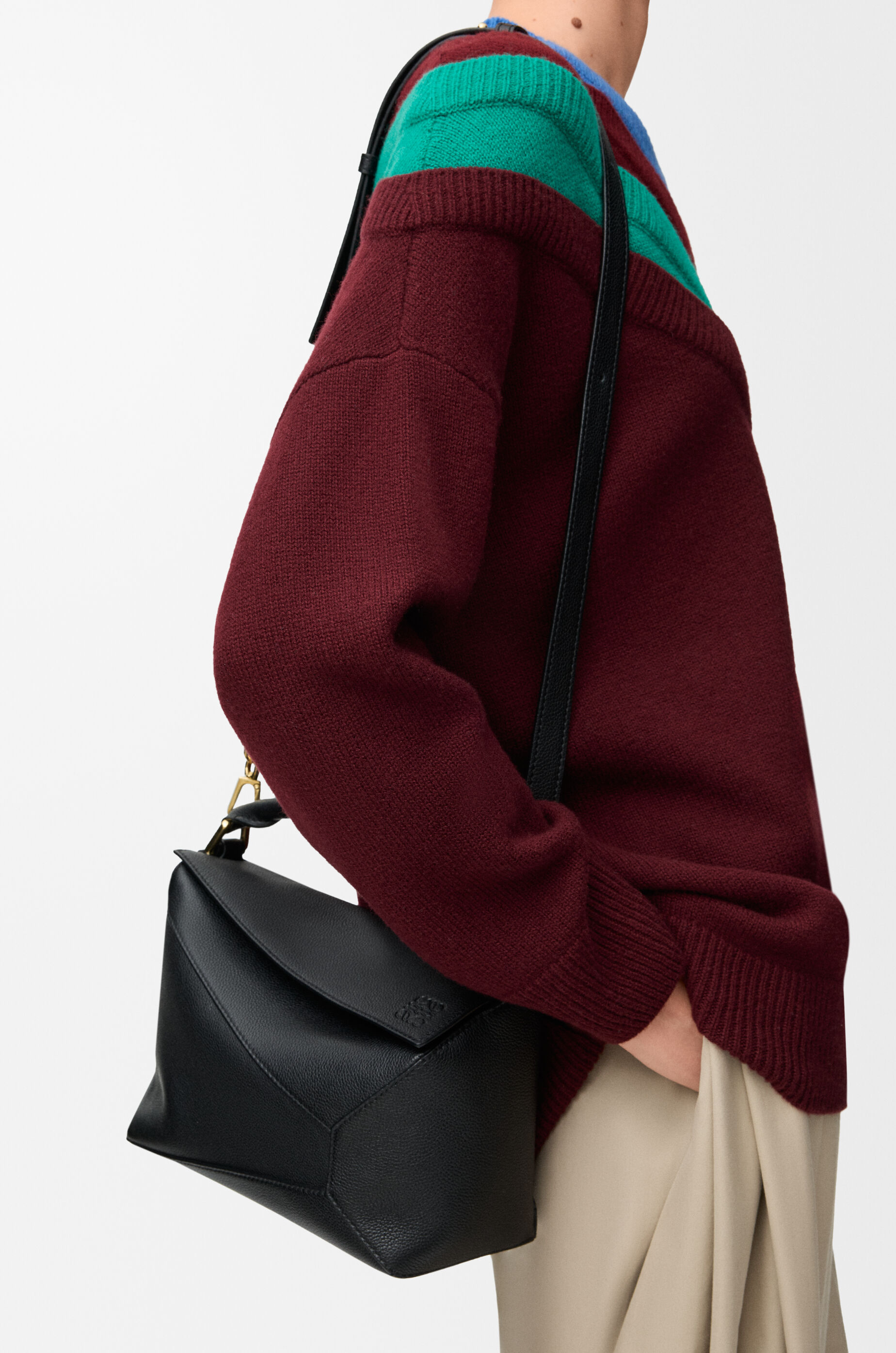 パズルエッジ バッグ スモール（ソフトグレインカーフ） ブラック