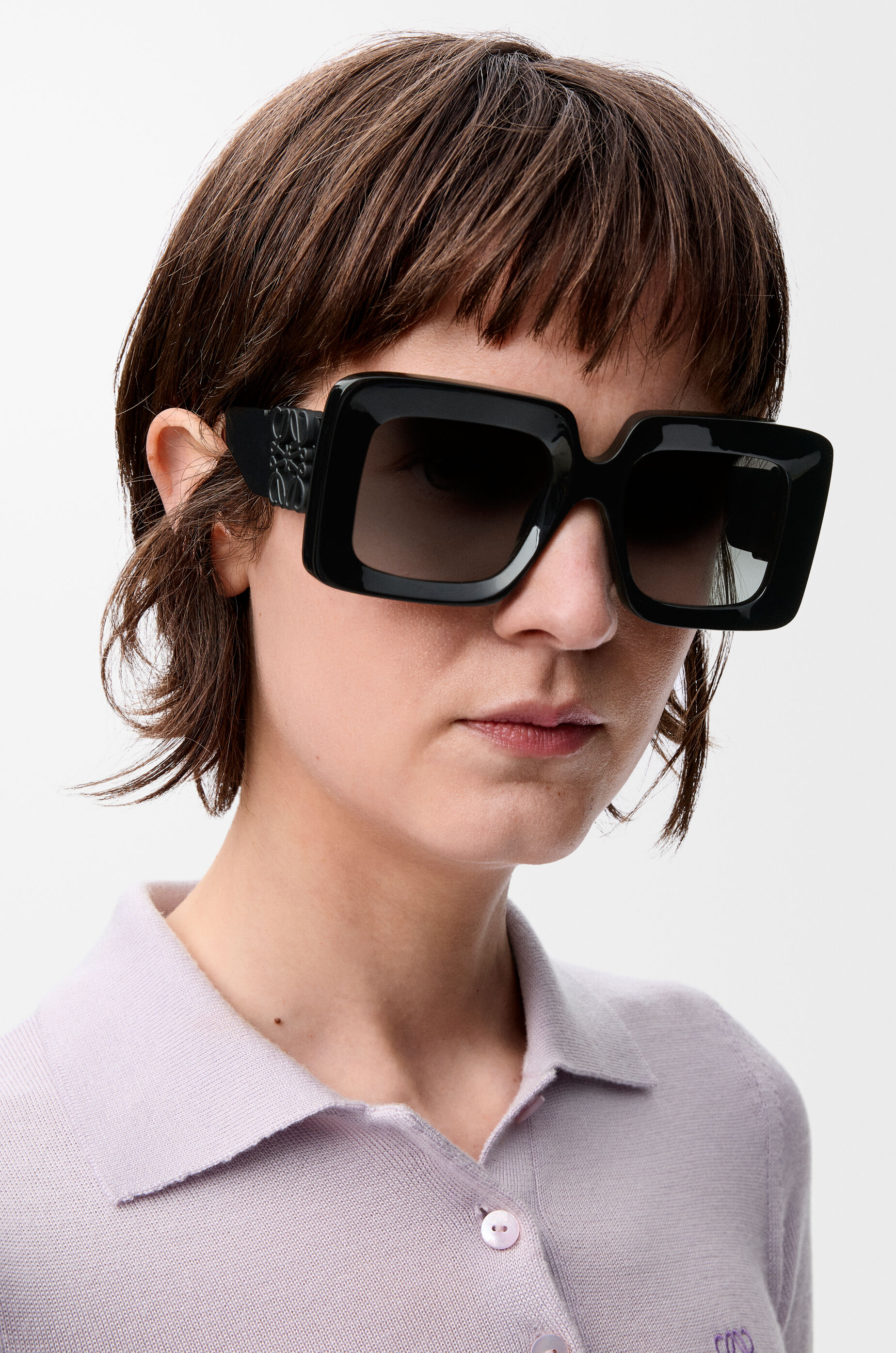 Beveled Square Maxi Anagram sunglasses Black - LOEWE