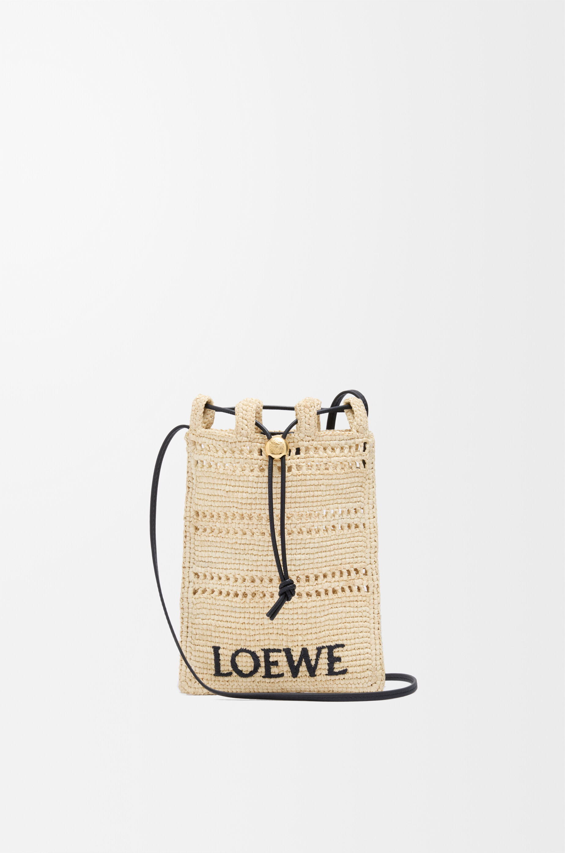 ドローストリング ポケット（ラフィア） ベージュ - LOEWE Japan
